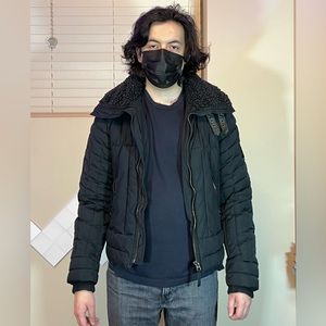 Diesel Puffer jacket with faux sheep skin collar